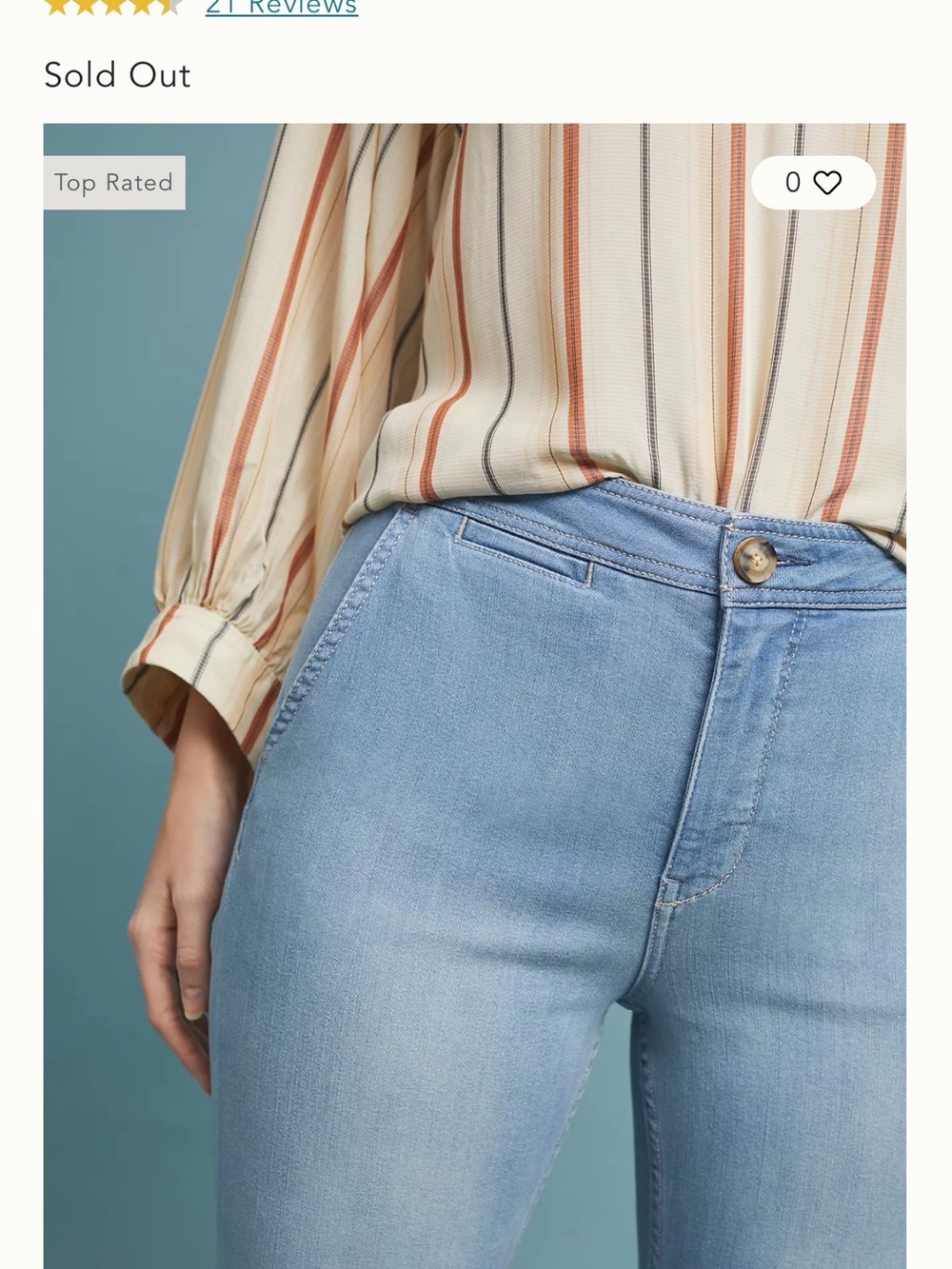 Anthropologie Light Blue High-Rise Stretch Jeans size 28